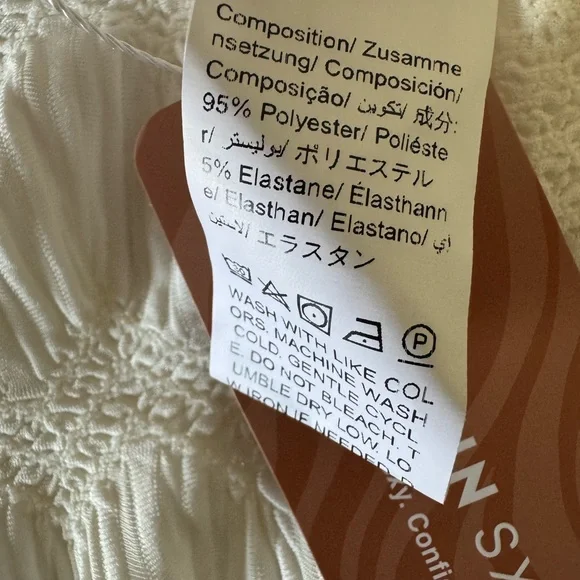 NWT SHEIN Cream Textured Skirt/Cover Up - Picture 7 of 7